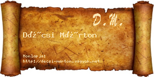 Décsi Márton névjegykártya